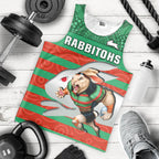 custom-text-and-number-rabbitohs-rugby-men-tank-top-aboriginal-dot-painting-glory-glory-sporty-style