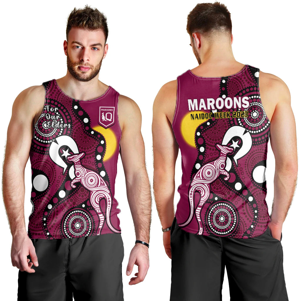 maroons-rugby-naidoc-2023-men-tank-top-qld-for-our-elders-indigenous-art