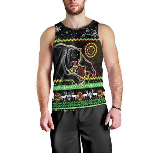 custom-personalised-panthers-christmas-men-tank-top-aboriginal-pattern-penrith-black-version