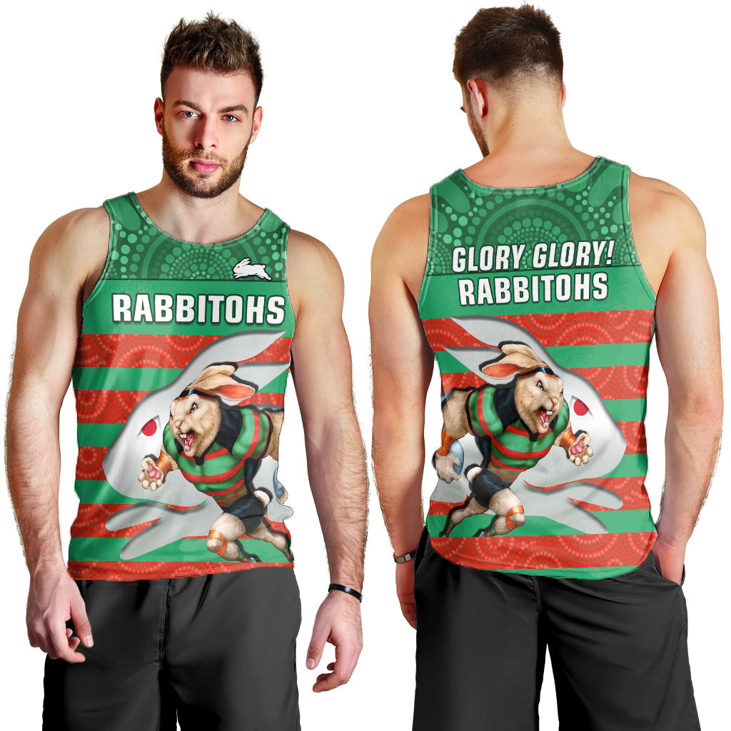 rabbitohs-rugby-men-tank-top-aboriginal-dot-painting-glory-glory-sporty-style