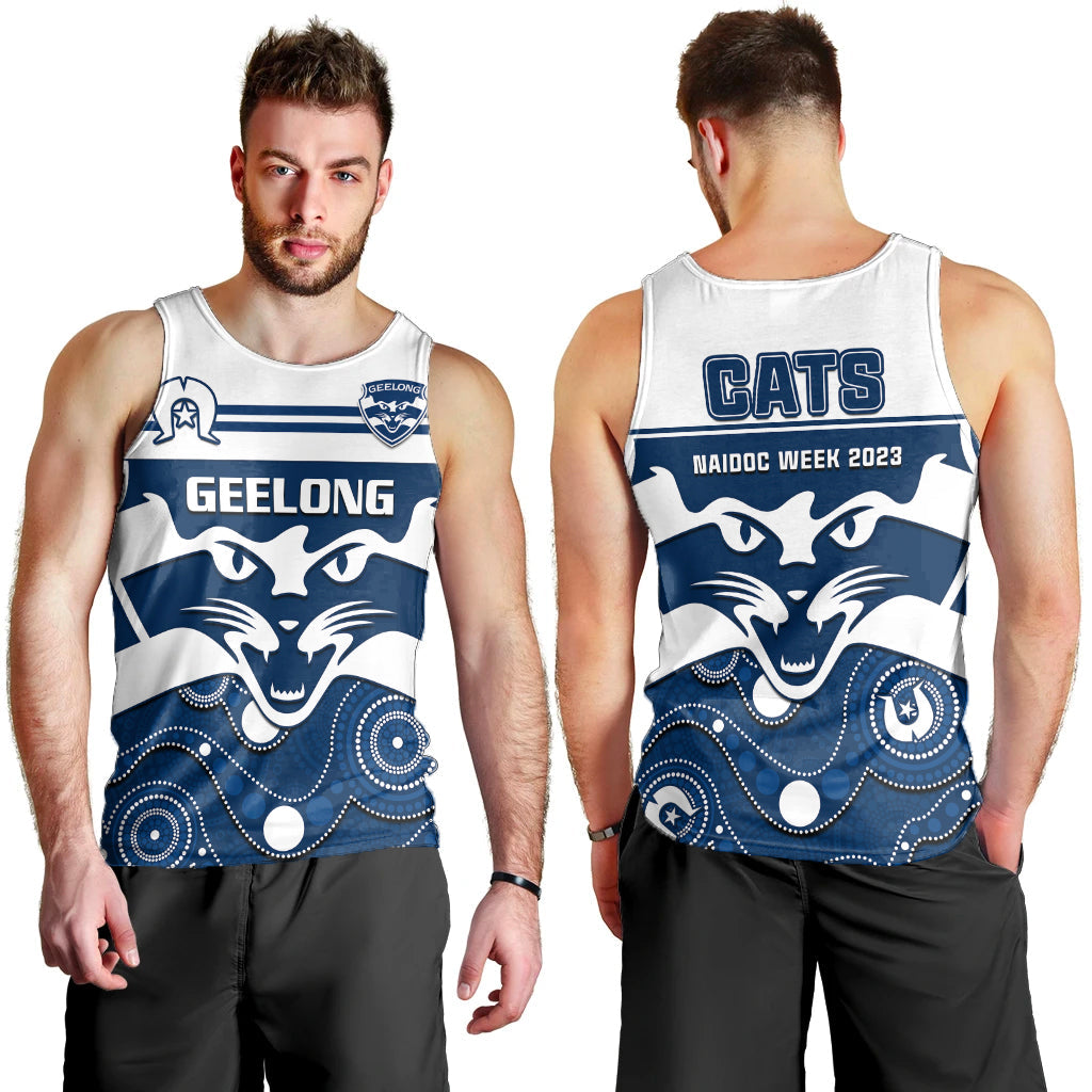 geelong-football-naidoc-2023-men-tank-top-cats-for-our-elders-indigenous-art