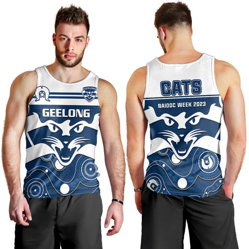geelong-football-naidoc-2023-men-tank-top-cats-for-our-elders-indigenous-art