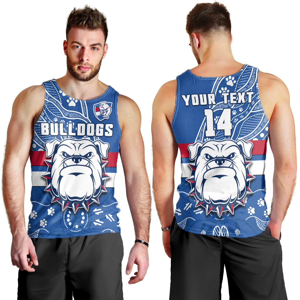 custom-text-and-number-bulldogs-football-men-tank-top-scraggers-1877-aboriginal-dot-painting-newest-version