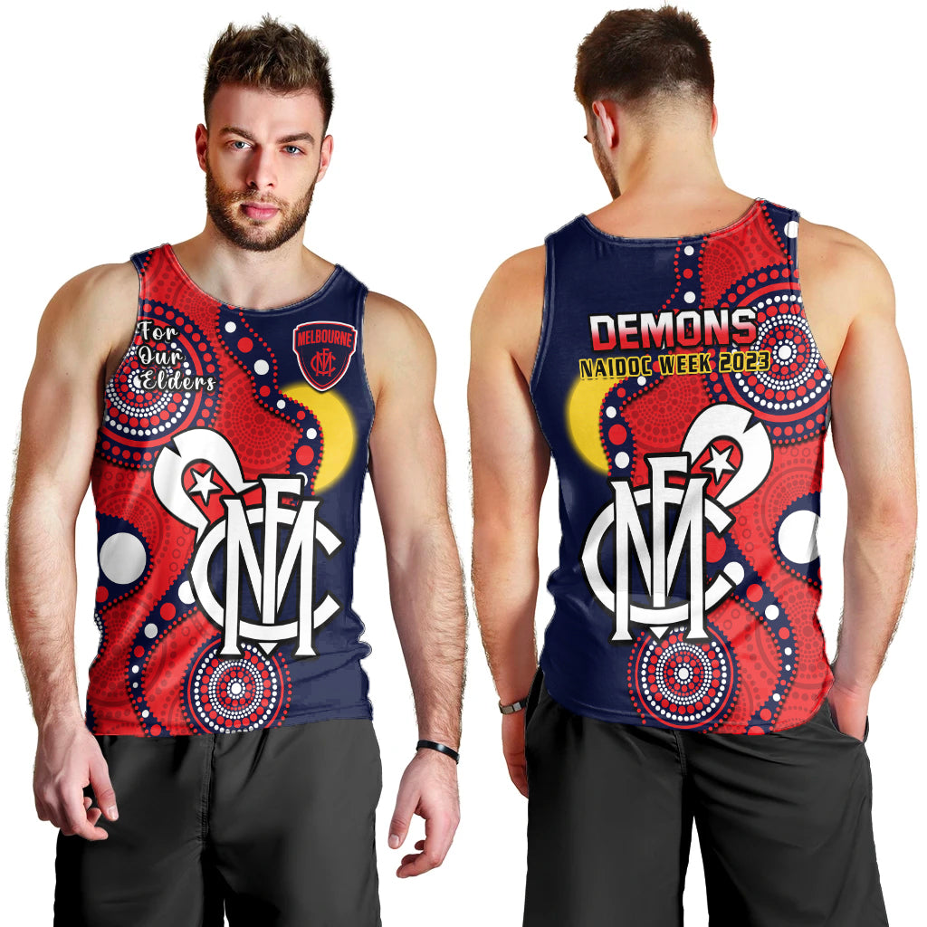 melbourne-football-naidoc-2023-men-tank-top-demons-for-our-elders-indigenous