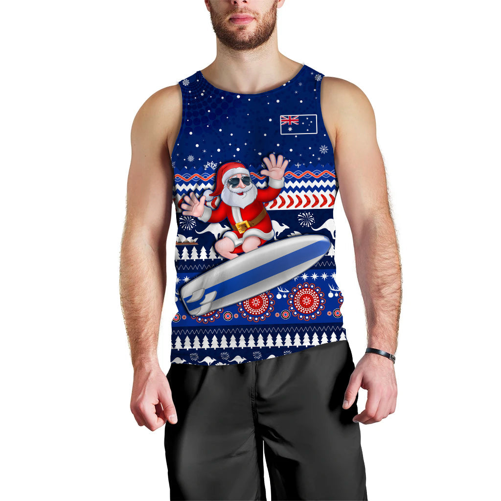 custom-personalised-australia-christmas-men-tank-top-aussie-aboriginal-santa-claus-is-surfing-with-kangaroo