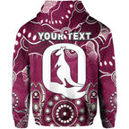 (Custom Personalised) Queensland Maroons Hoodie Aboriginal  LT6