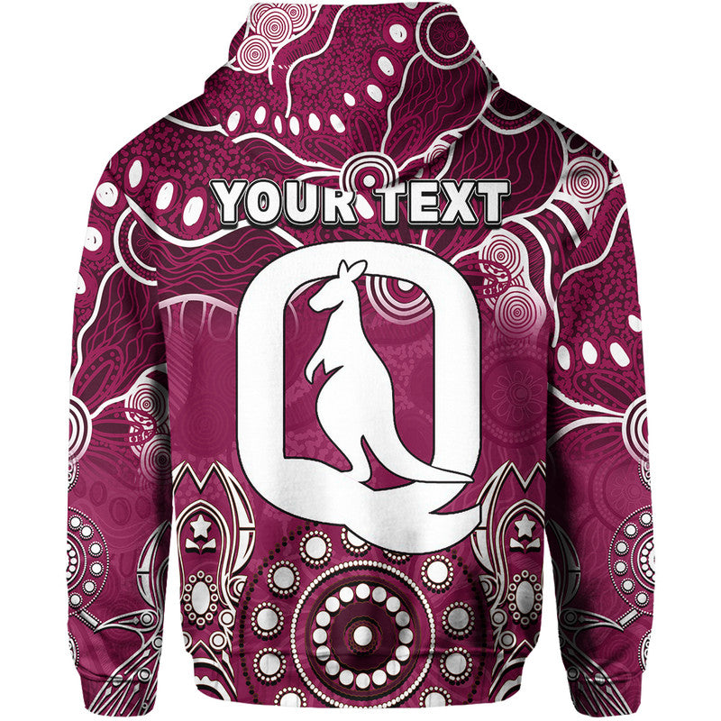 (Custom Personalised) Queensland Maroons Hoodie Aboriginal  LT6
