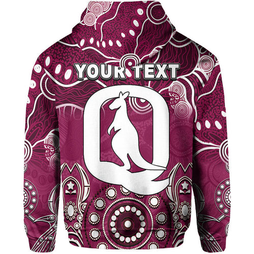(Custom Personalised) Queensland Maroons Hoodie Aboriginal  LT6