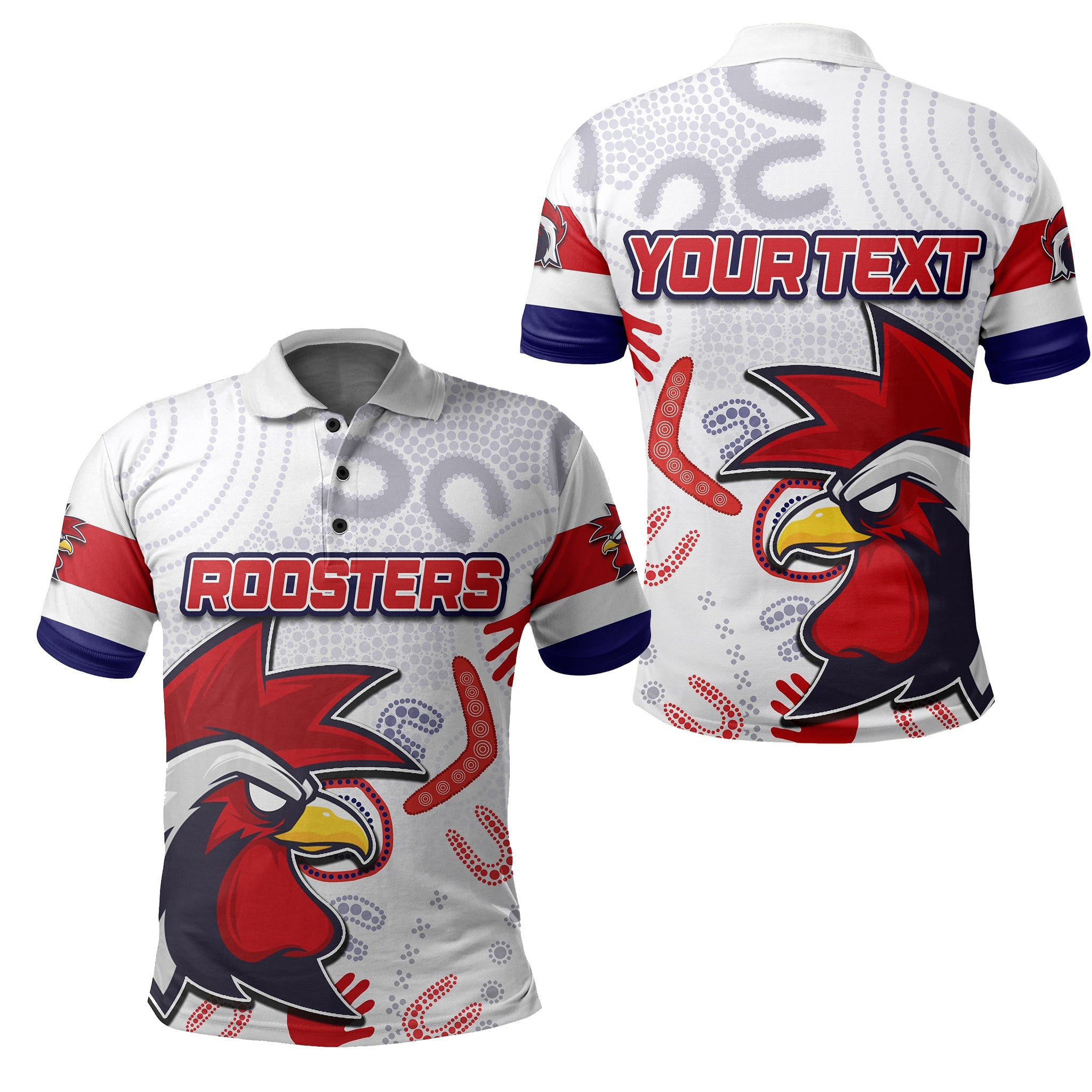 custom-personalised-roosters-polo-shirt-indigenous-style-no-2