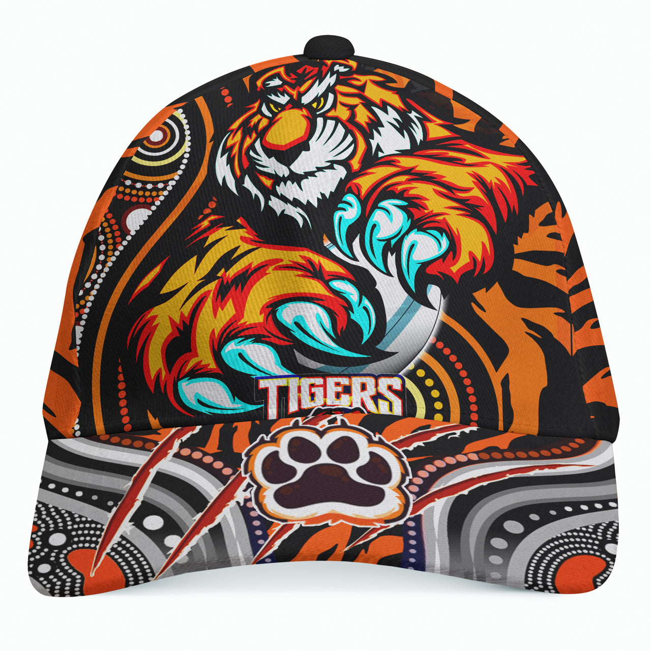 tigers-rugby-custom-indigenous-cap-this-is-my-jungle-aboriginal-style