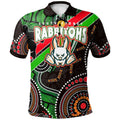 rabbitohs-rugby-polo-shirt-custom-rabbitohs-aboriginal-dreaming-patterns-australia-culture-polo-shirt