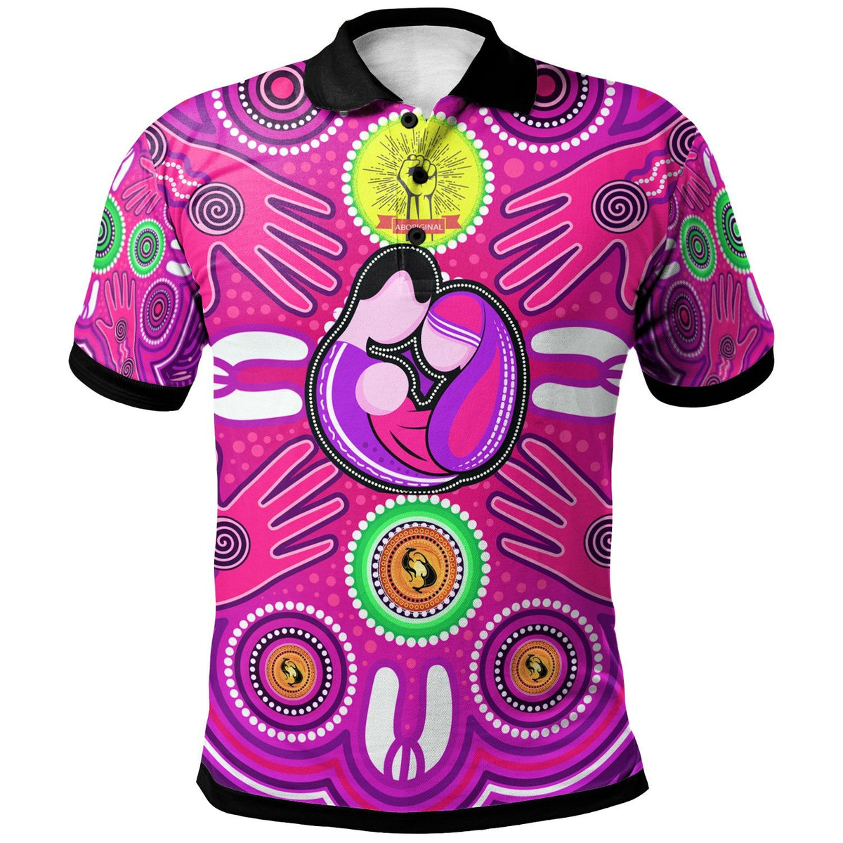 polo-shirts-aboriginal-family-with-dot-painting-art-1
