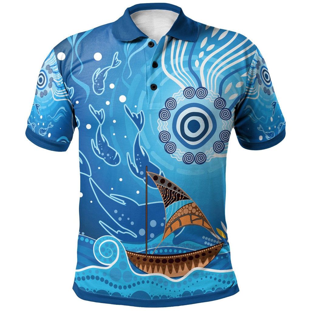 polo-shirts-aboriginal-view-sea-with-fish-and-boat
