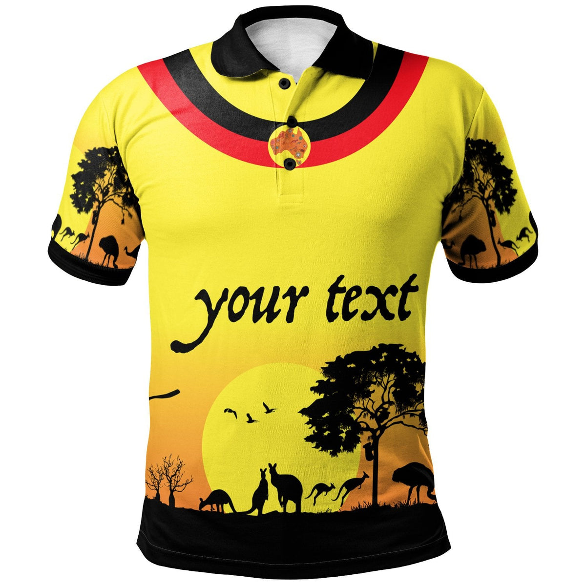 custom-text-polo-shirt-sunset-australia-view