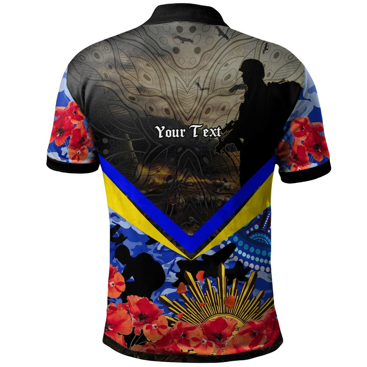 cowboys-rugby-polo-shirt-aboriginal-anzac-day-cowboys-with-poppy-flower-indigenous-polo-shirt