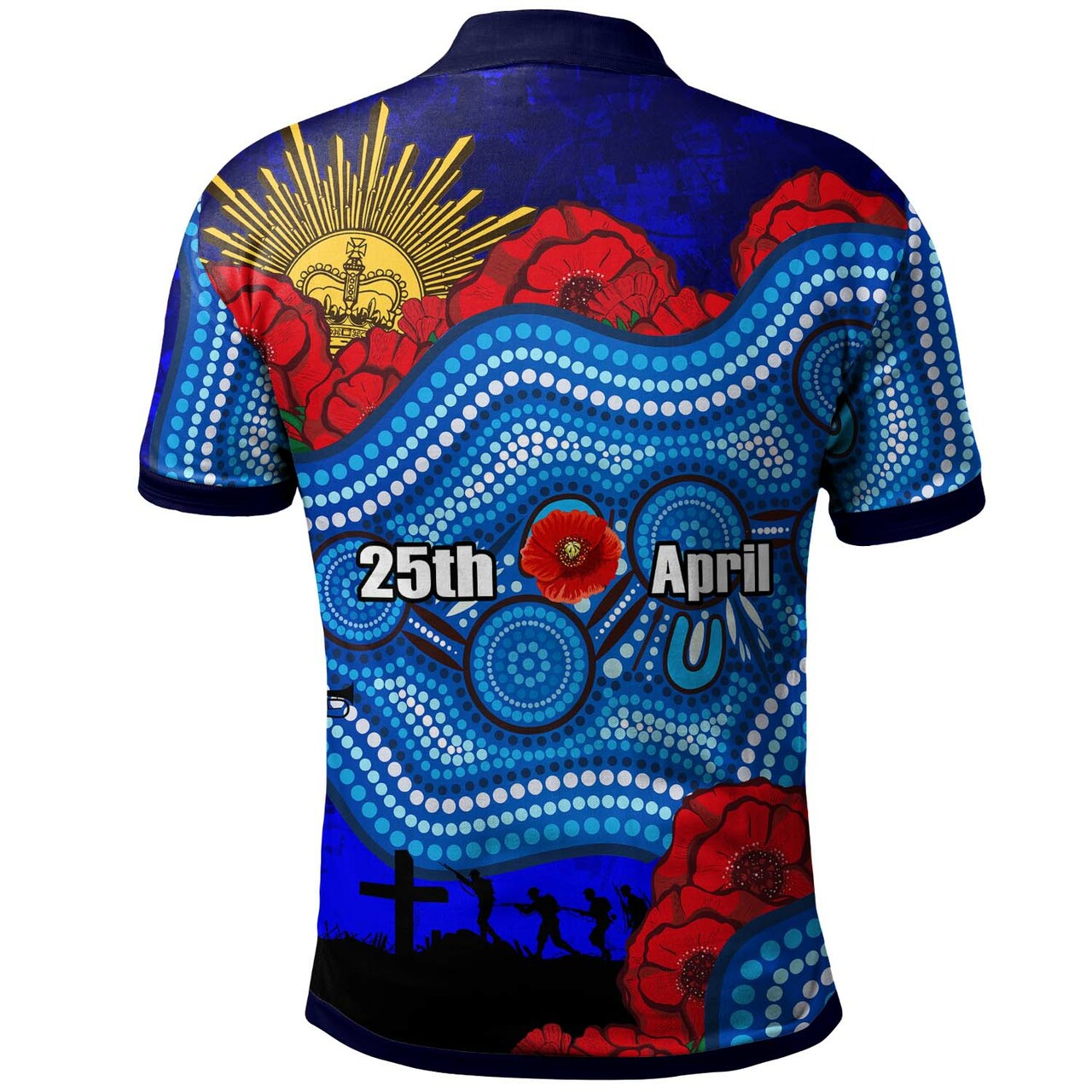 brumbies-rugby-polo-shirt-custom-anzac-day-brumbies-aboriginal-pattern-with-horse-and-poppy-flower