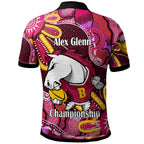 nrlw-broncos-rugby-polo-shirt-custom-broncos-aboriginal-dot-painting-player-and-number-woman-polo-shirt