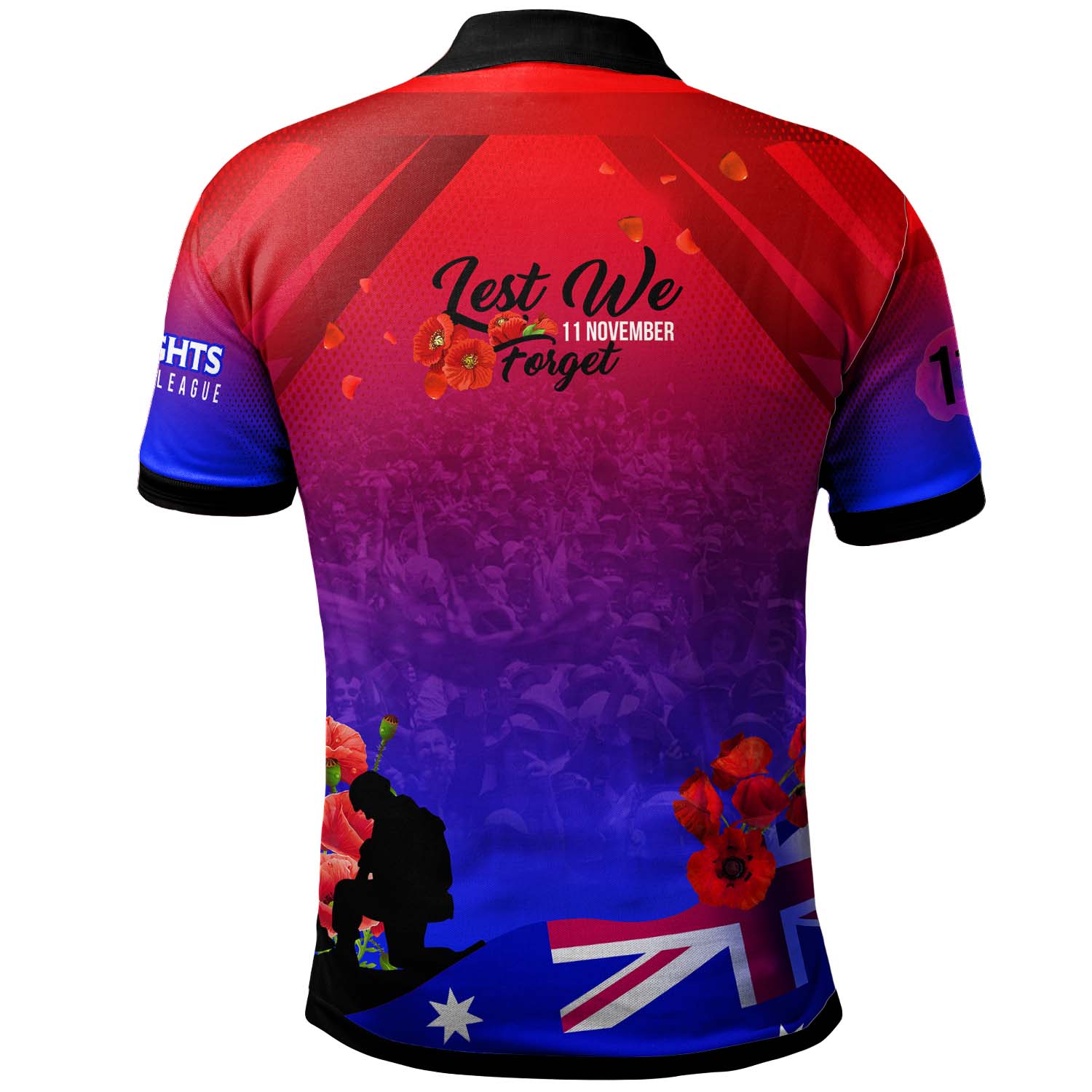 knights-rugby-polo-shirt-custom-knights-remembrance-day-lest-we-forget-poppies-polo-shirt
