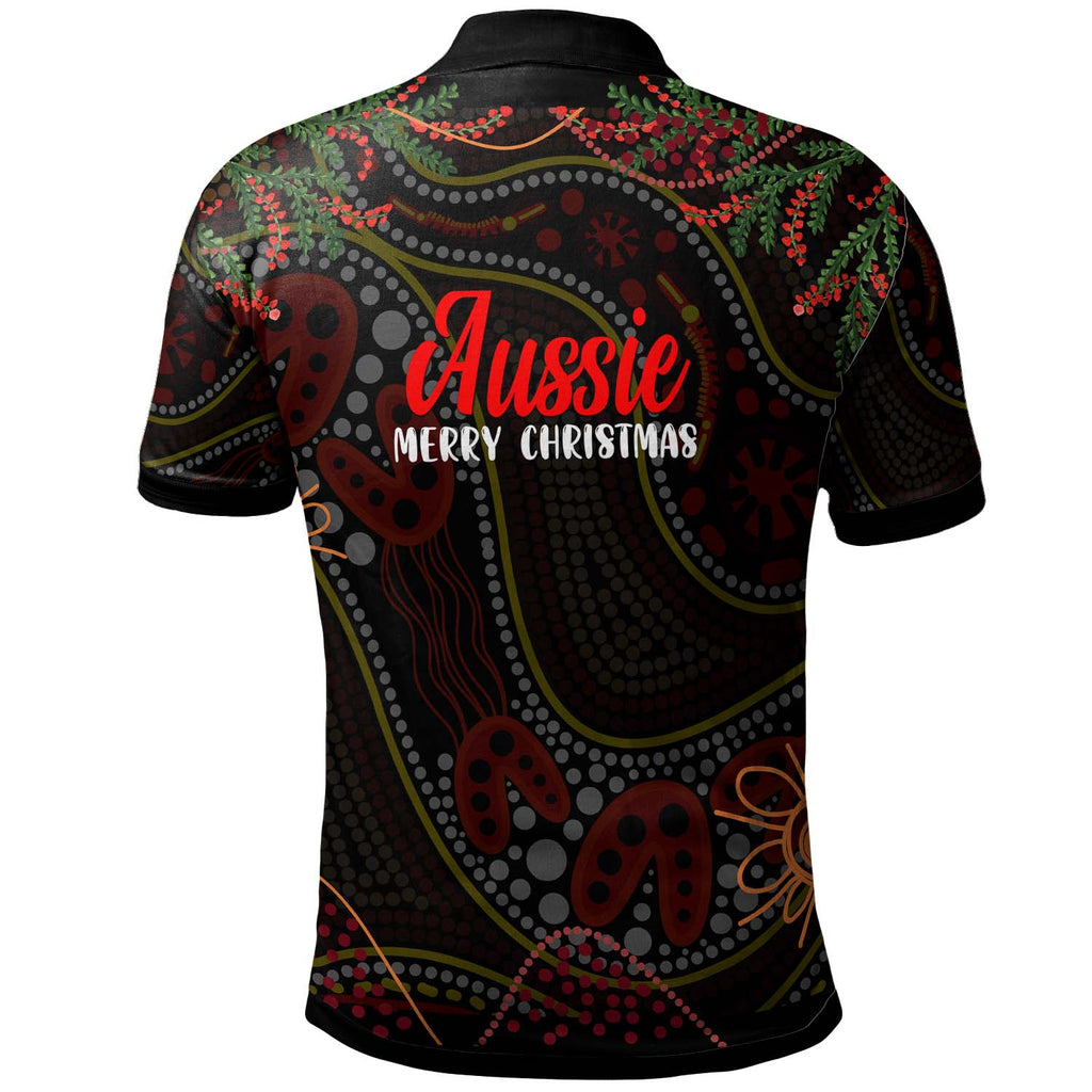 aboriginal-christmas-polo-shirt-custom-aussie-koala-christmas-tree-with-aboriginal-inspired-polo-shirt