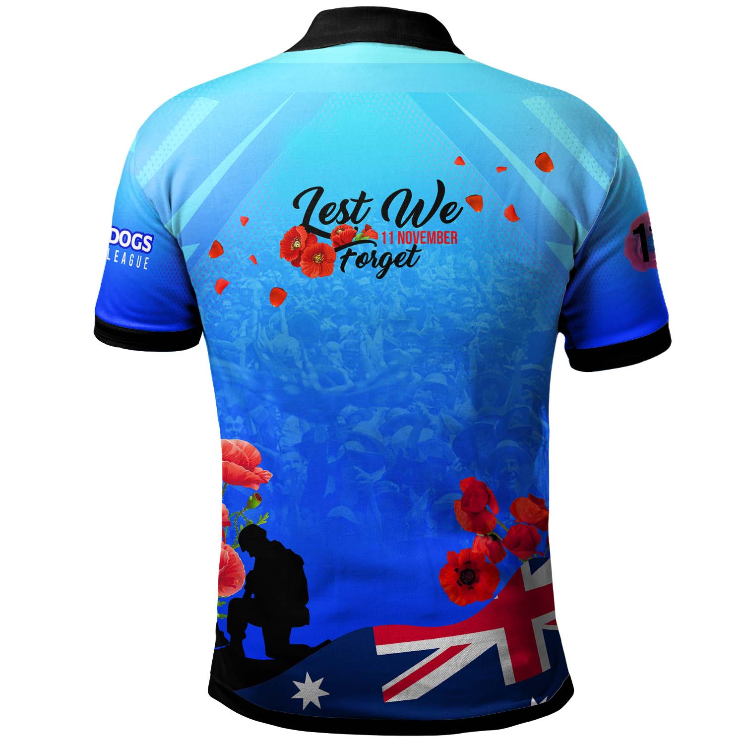 bulldogs-rugby-polo-shirt-custom-bulldogs-remembrance-day-lest-we-forget-poppies-polo-shirt