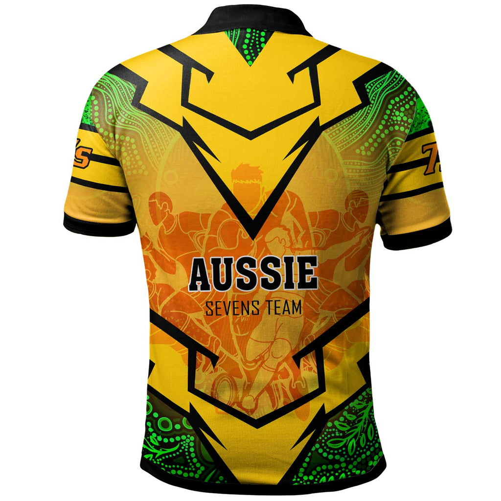 australia-national-rugby-sevens-team-polo-shirt-custom-aussie-7s-team-coat-of-arms-rugby-championship-aboriginal-player-and-number-polo-shirt