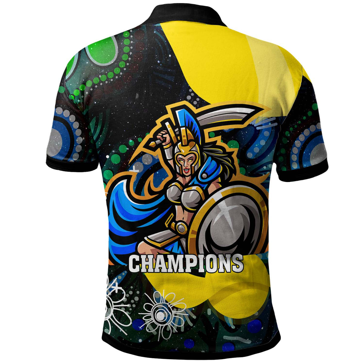 nrlw-titans-rugby-polo-shirt-custom-titans-rugby-aboriginal-dot-painting-player-and-number-woman-polo-shirt