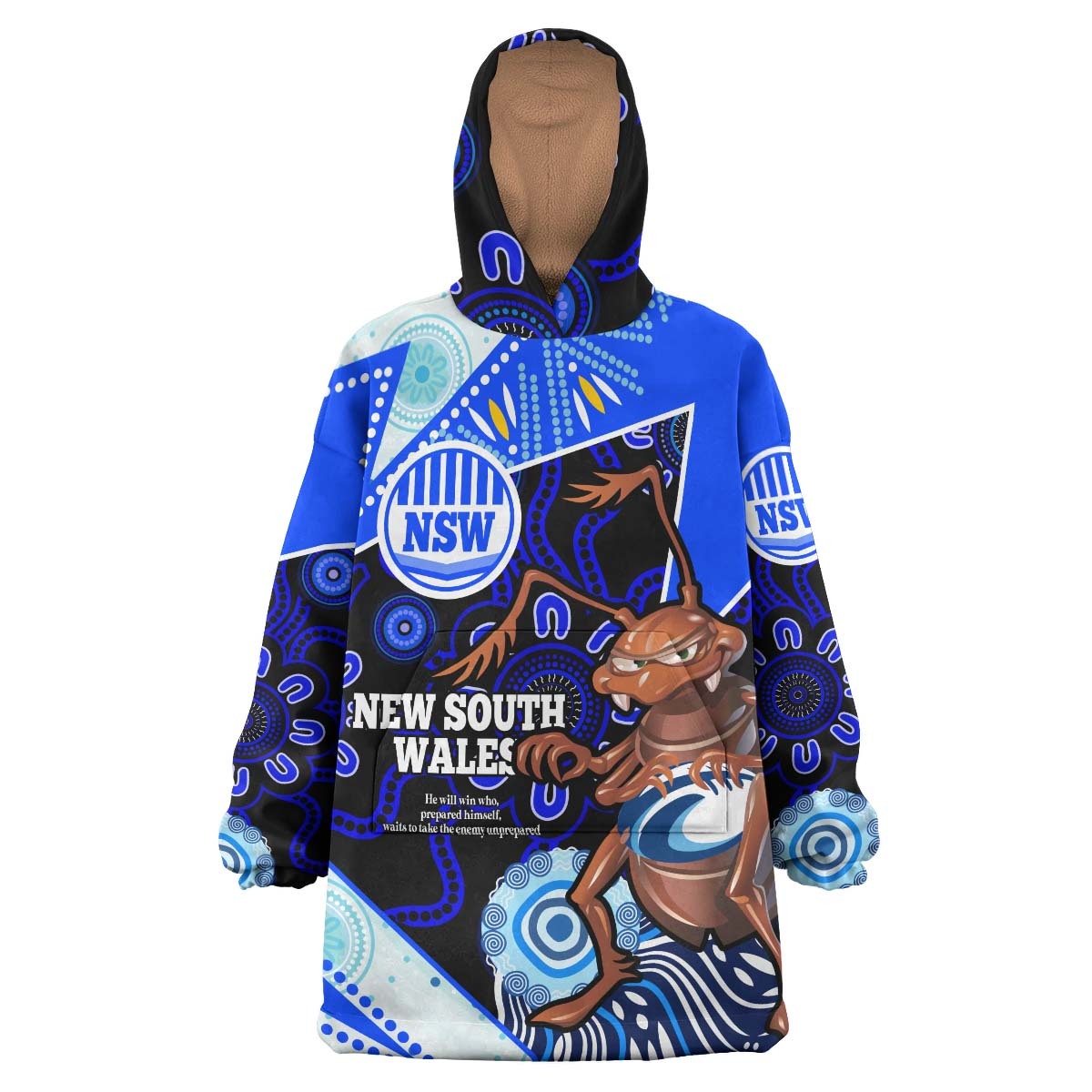 new-south-wales-rugby-league-team-snug-hoodie-custom-new-south-wales-blues-cockroaches-rugby-ball-state-of-origin-oodie-blanket