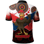 nrlw-roosters-rugby-polo-shirt-custom-womens-rugby-league-with-aboriginal-dot-painting-style-player-and-number-polo-shirt