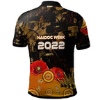 australia-anzac-day-and-naidoc-week-2023-polo-shirt-poppy-flower-with-aboriginal-inspired-style-and-turtle-indigenous-polo-shirt
