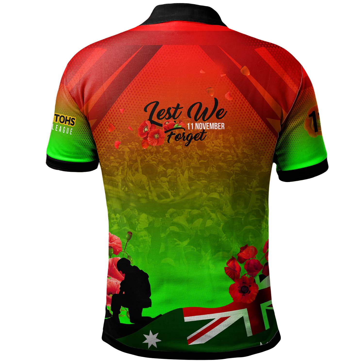 rabbitohs-rugby-polo-shirt-custom-rabbitohs-remembrance-day-lest-we-forget-poppies-polo-shirt