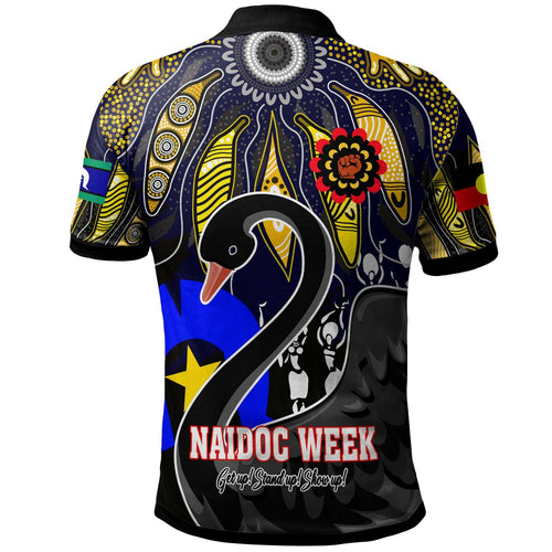 force-rugby-polo-shirt-celebrate-naidoc-week-get-up-stand-up-show-up-black-swan-with-aboriginal-patterns-polo-shirt