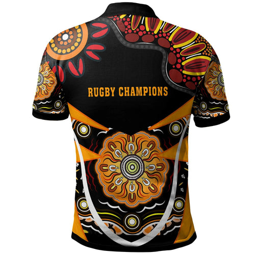 tigers-rugby-polo-shirt-custom-tigers-rugby-ball-with-aboriginal-dot-painting-art-player-and-number-polo-shirt