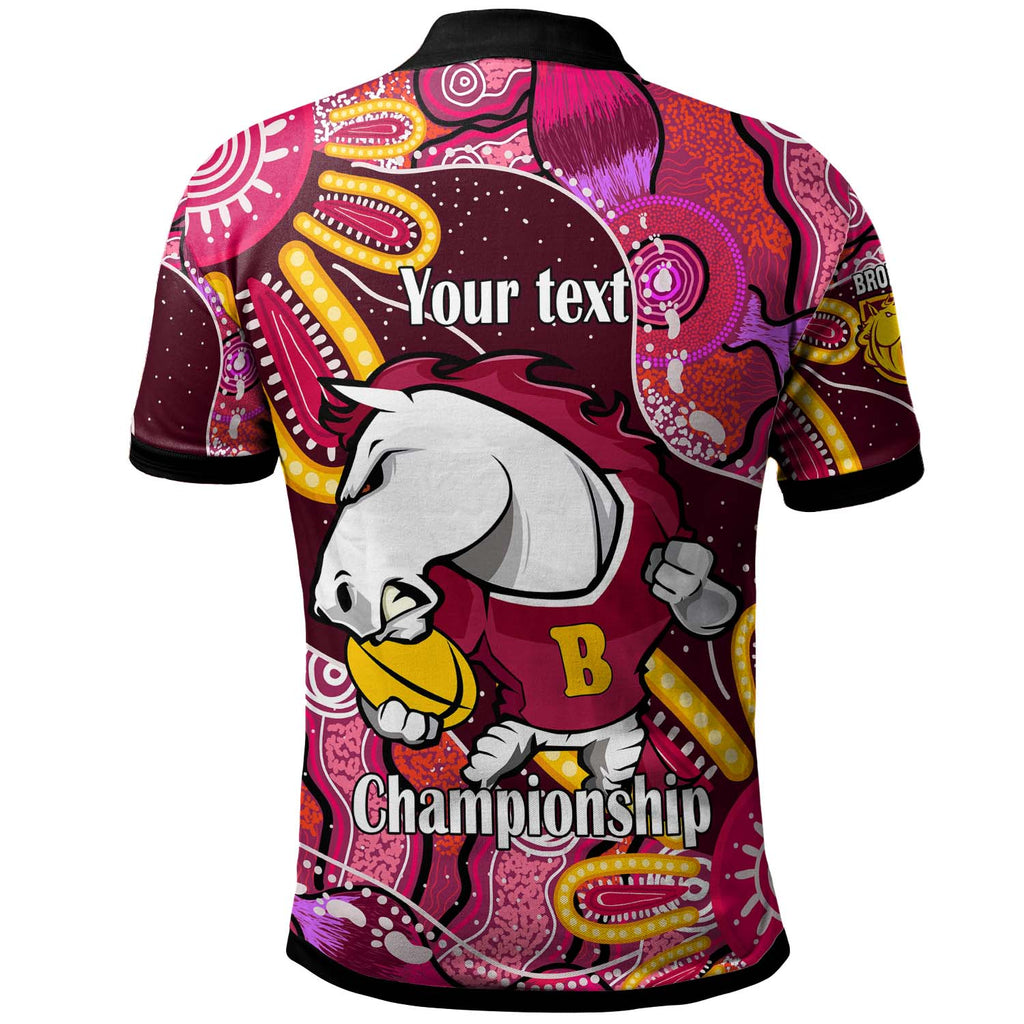 nrlw-broncos-rugby-polo-shirt-custom-broncos-aboriginal-dot-painting-player-and-number-woman-polo-shirt