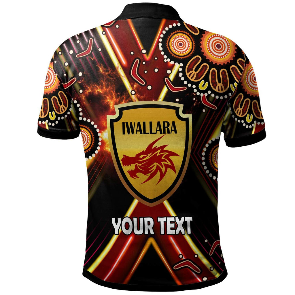 st-george-rugby-polo-shirt-custom-dragons-mascot-illawarra-rugby-with-aboriginal-art-player-and-number-polo-shirt