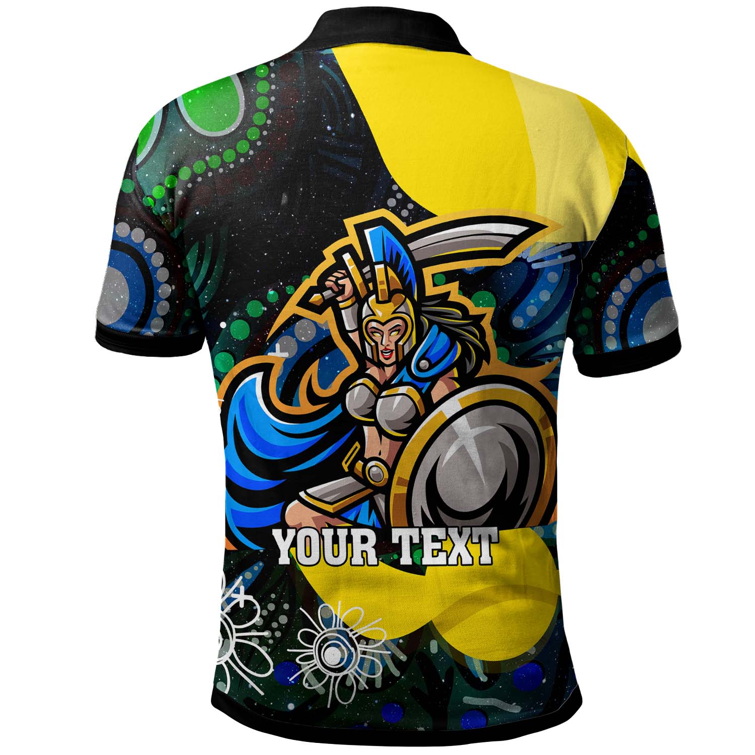 nrlw-titans-rugby-polo-shirt-custom-titans-rugby-aboriginal-dot-painting-player-and-number-woman-polo-shirt