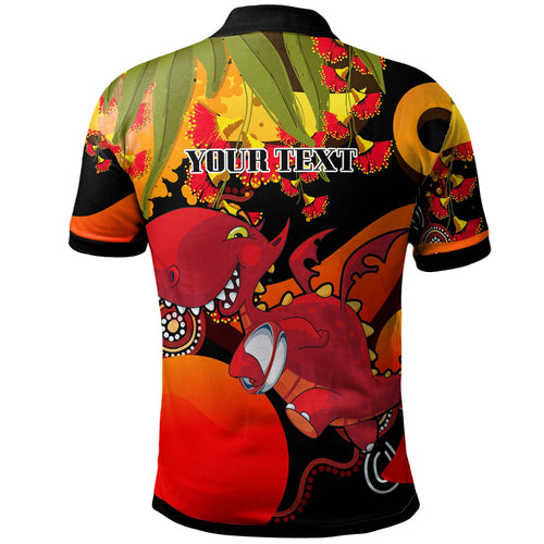 nrlw-stgeorge-rugby-polo-shirt-custom-cute-dragons-with-aboriginal-dot-painting-style-player-and-number-woman-polo-shirt