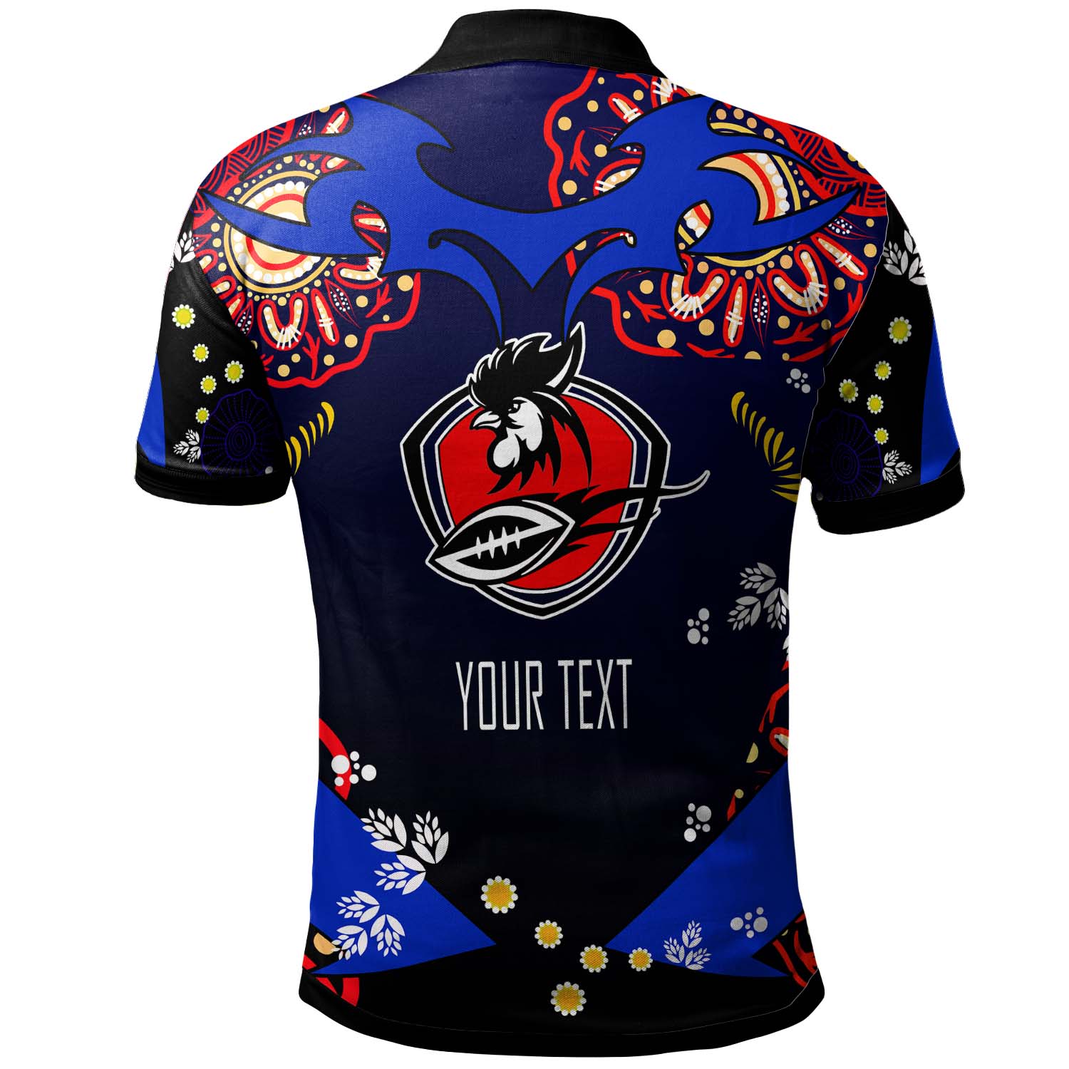 roosters-rugby-polo-shirt-custom-personalised-roosters-easts-to-the-championship-aboriginal-player-and-number-polo-shirt