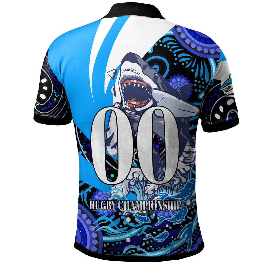 sharks-rugby-polo-shirt-custom-angry-sharks-rugby-team-with-aboriginal-dot-painting-player-and-number-polo-shirt