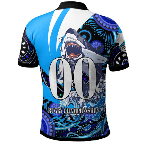 sharks-rugby-polo-shirt-custom-angry-sharks-rugby-team-with-aboriginal-dot-painting-player-and-number-polo-shirt