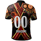 st-george-rugby-polo-shirt-custom-dragons-mascot-illawarra-rugby-with-aboriginal-art-player-and-number-polo-shirt