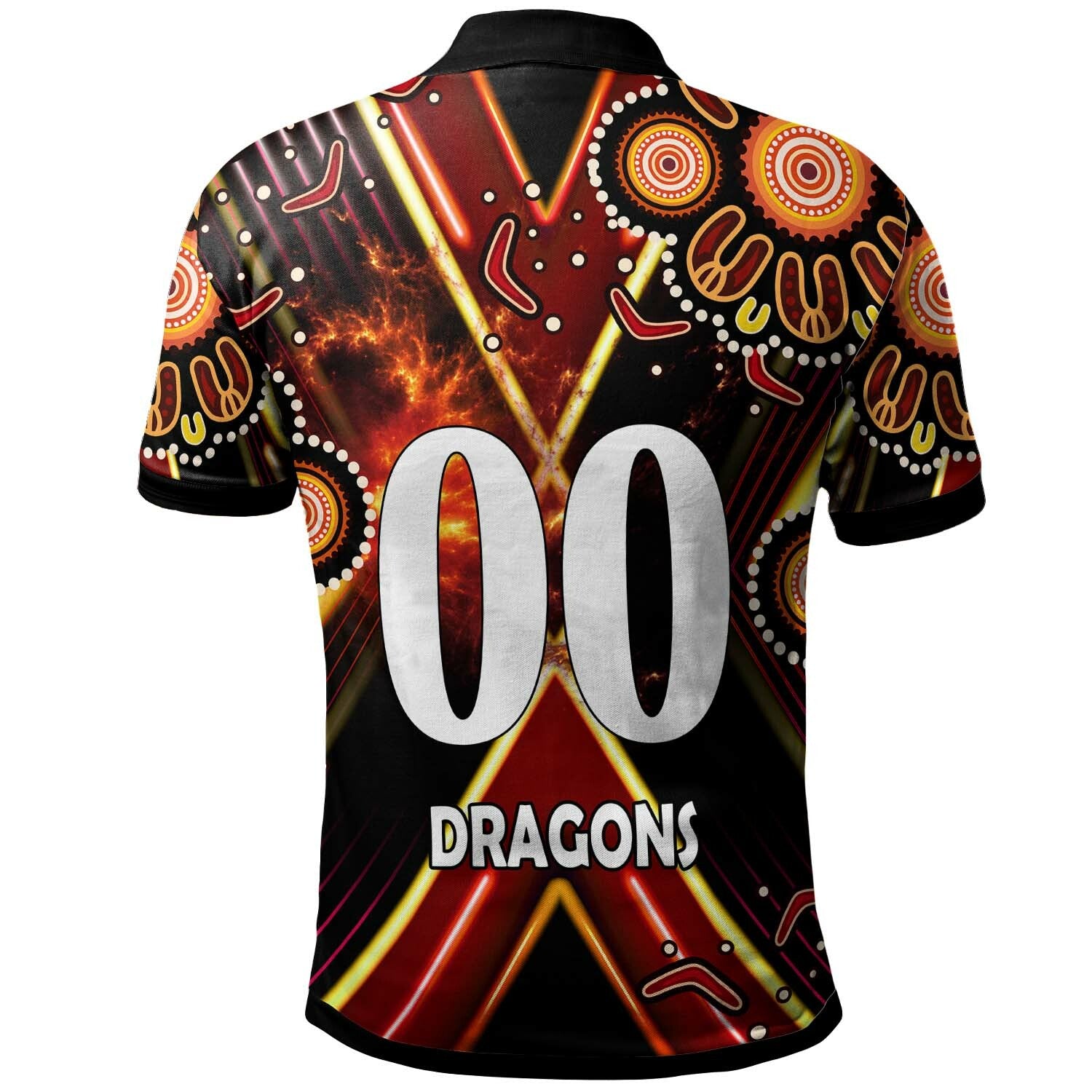 st-george-rugby-polo-shirt-custom-dragons-mascot-illawarra-rugby-with-aboriginal-art-player-and-number-polo-shirt