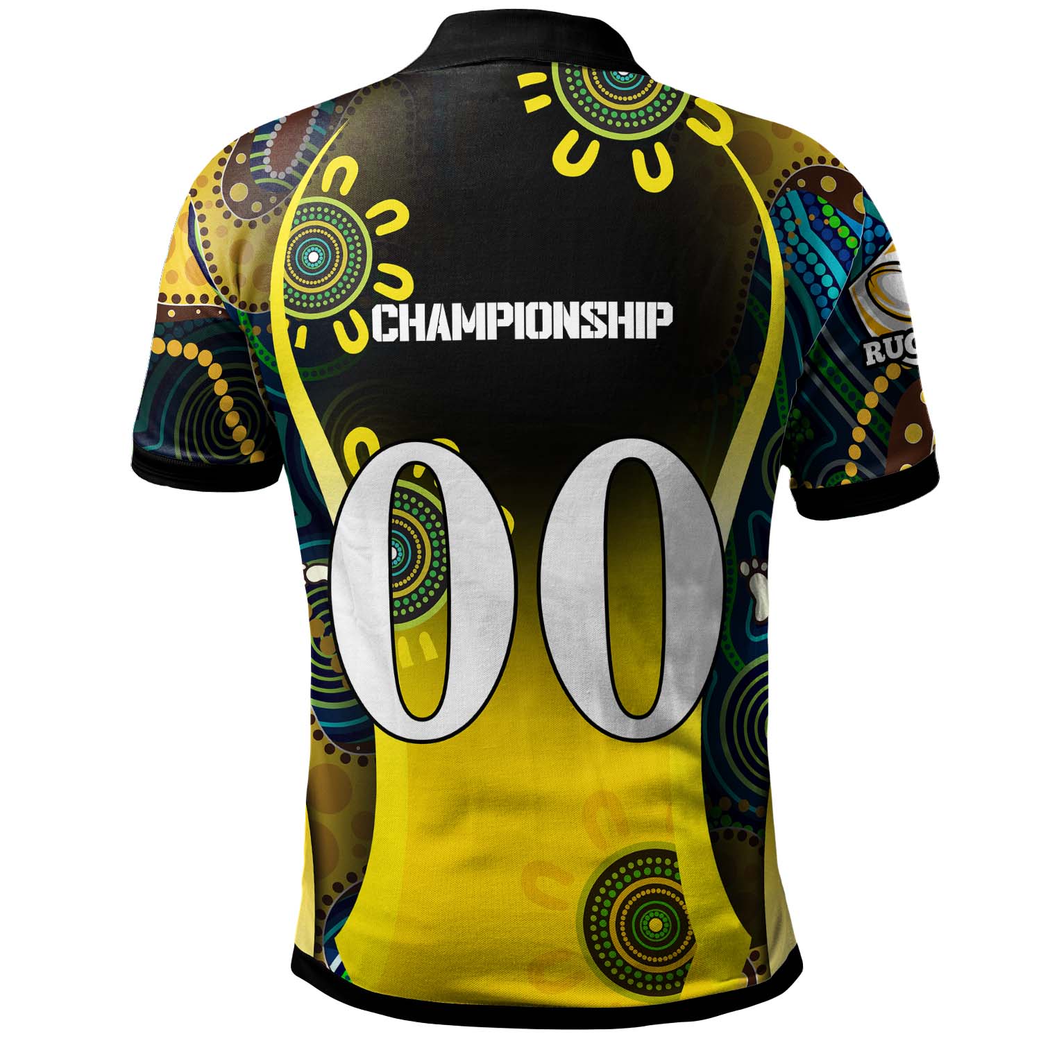 nrlw-eels-rugby-polo-shirt-custom-eels-womens-rugby-league-with-aboriginal-dot-painting-player-and-number-polo-shirt