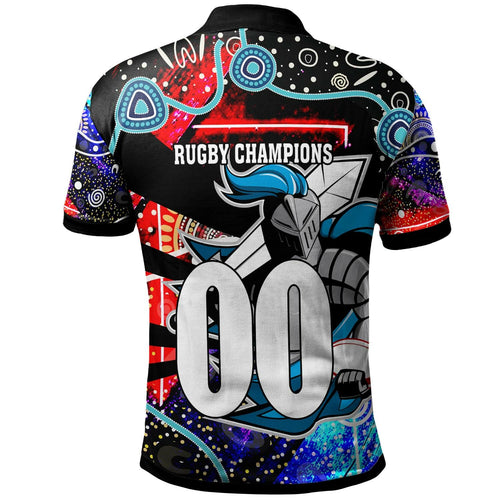 knights-rugby-polo-shirt-custom-knights-rugby-league-team-with-aboriginal-culture-player-and-number-polo-shirt