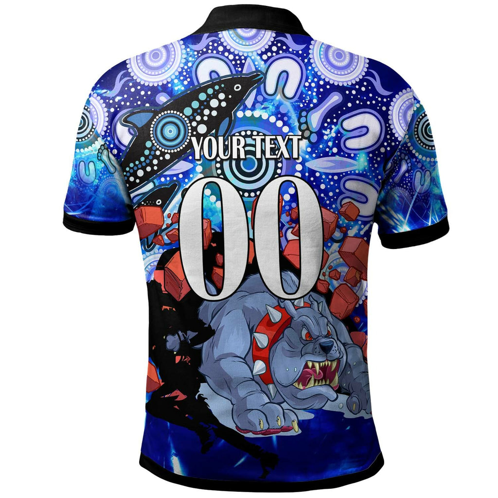 bulldogs-rugby-polo-shirt-custom-personalised-angry-bulldogs-with-aboriginal-culture-and-dot-painting-player-and-number-polo-shirt