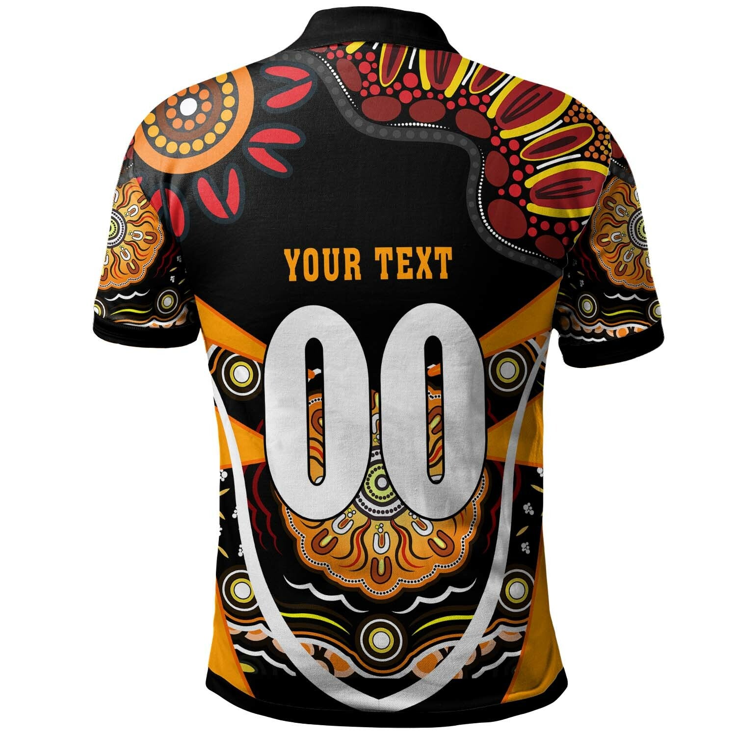 tigers-rugby-polo-shirt-custom-tigers-rugby-ball-with-aboriginal-dot-painting-art-player-and-number-polo-shirt