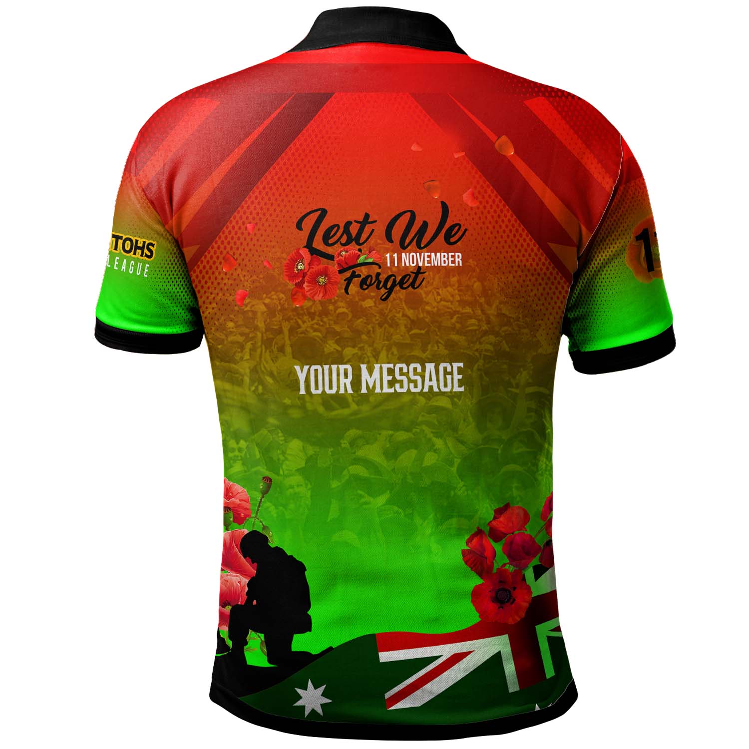 rabbitohs-rugby-polo-shirt-custom-rabbitohs-remembrance-day-lest-we-forget-poppies-polo-shirt