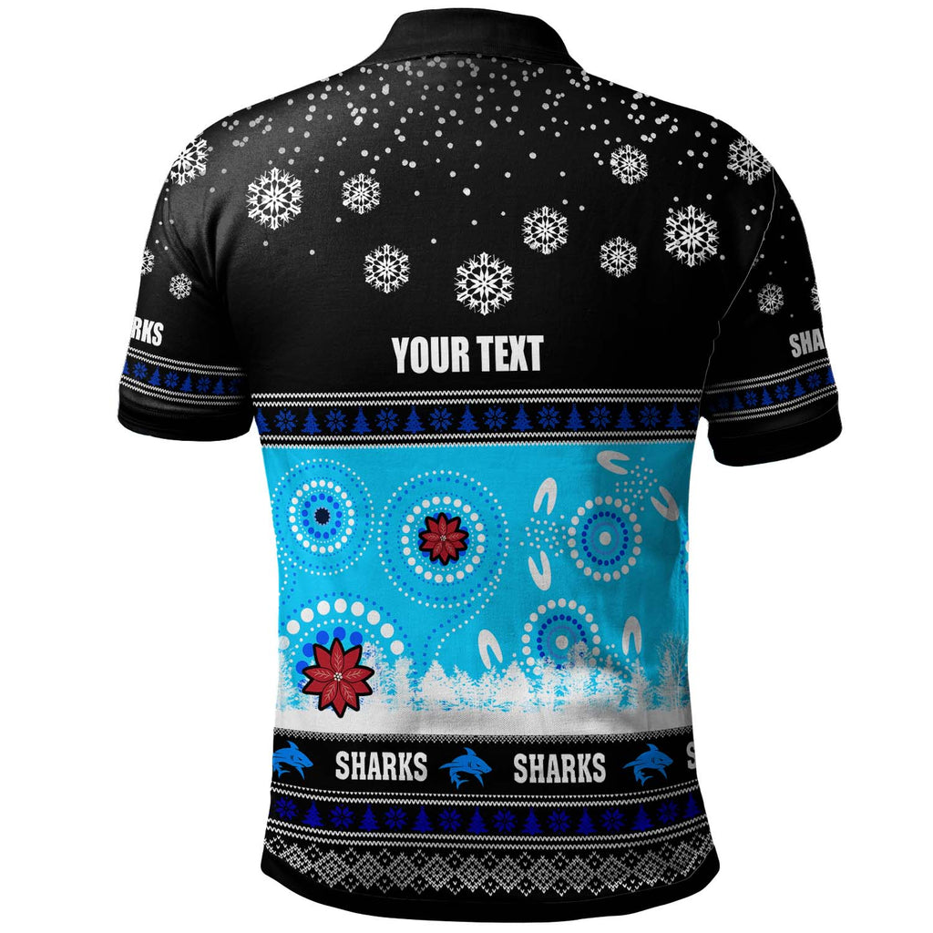 sharks-rugby-christmas-polo-shirt-custom-sharks-ugly-christmas-and-aboriginal-patterns-polo-shirt