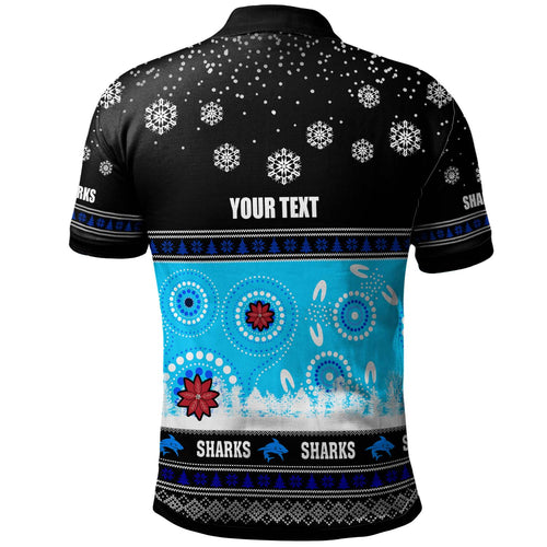 sharks-rugby-christmas-polo-shirt-custom-sharks-ugly-christmas-and-aboriginal-patterns-polo-shirt