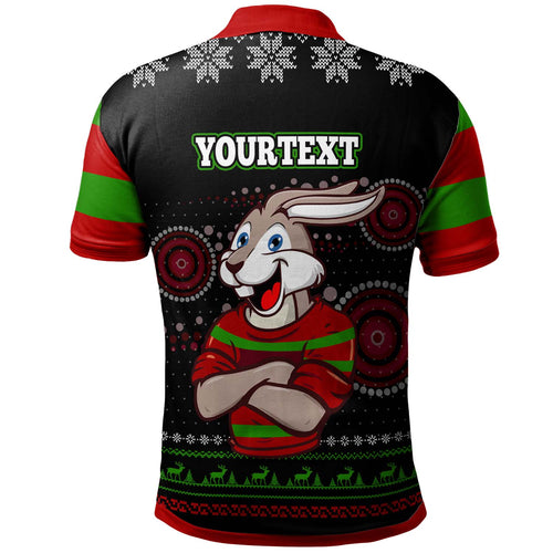 rabbitohs-rugby-christmas-polo-shirt-custom-rabbitohs-ugly-christmas-knitted-polo-shirt