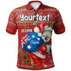 aboriginal-christmas-polo-shirt-custom-australia-koala-ugly-christmas-with-aboriginal-inspired-red-polo-shirt